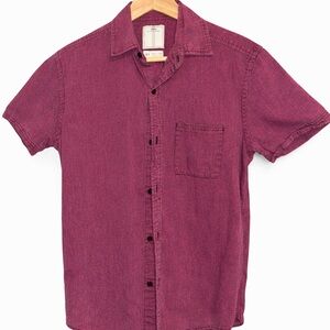 Men's Burgundy Short Sleeve Shirt